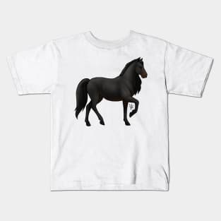 Horse - Paso Fino - Black and Brown Kids T-Shirt